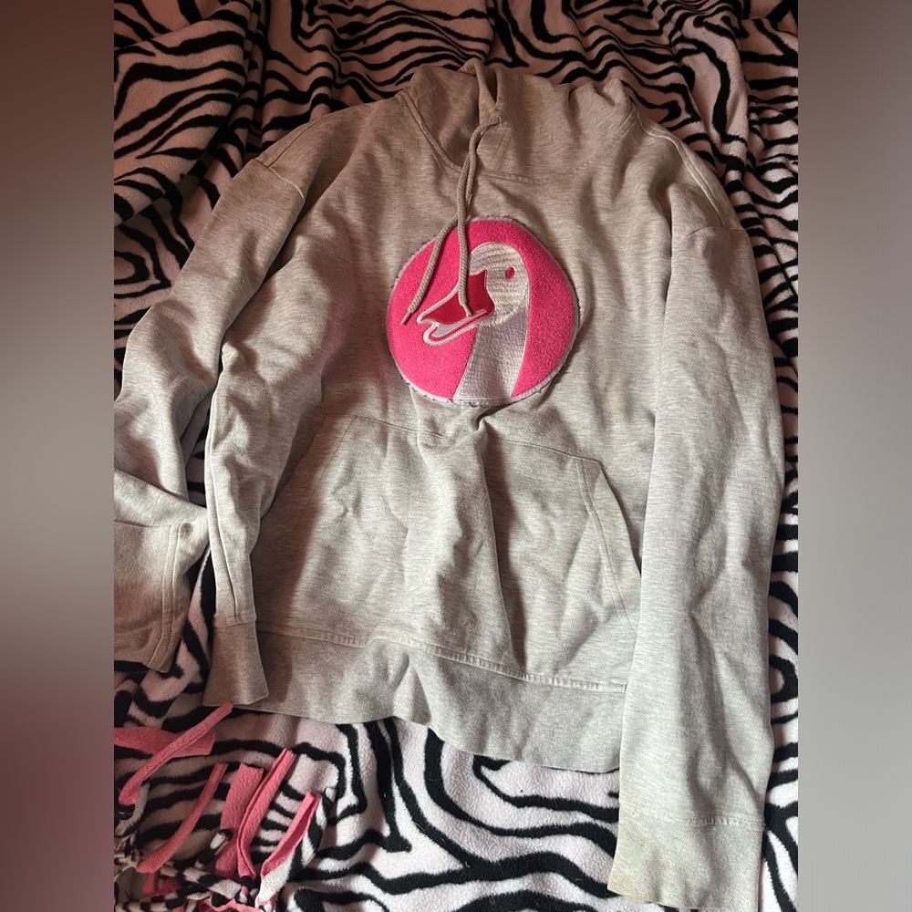 hoodie with pink duck